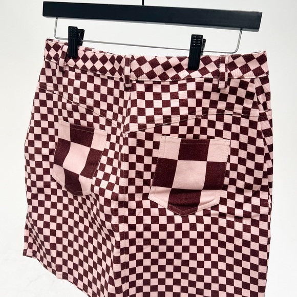 🏁 The Kit Merlot Grid Jean Skirt & Box Shirt 🏁 - Picture 6 of 7